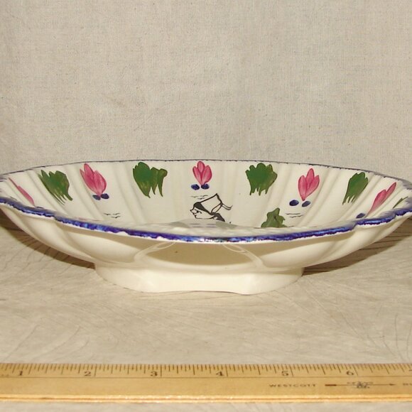 Vtg Blue Ridge Southern Potteries Clam Shell-Shaped Bowl, French Peasant Pattern - Picture 9 of 9